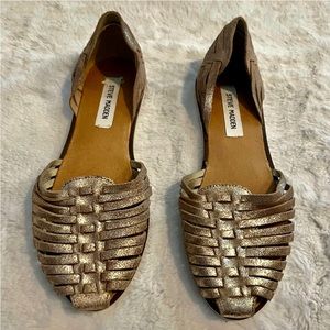Metallic Steve Madden Hillarie Huarache Flat Woven Sandals size 9 1/2